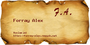 Forray Alex névjegykártya